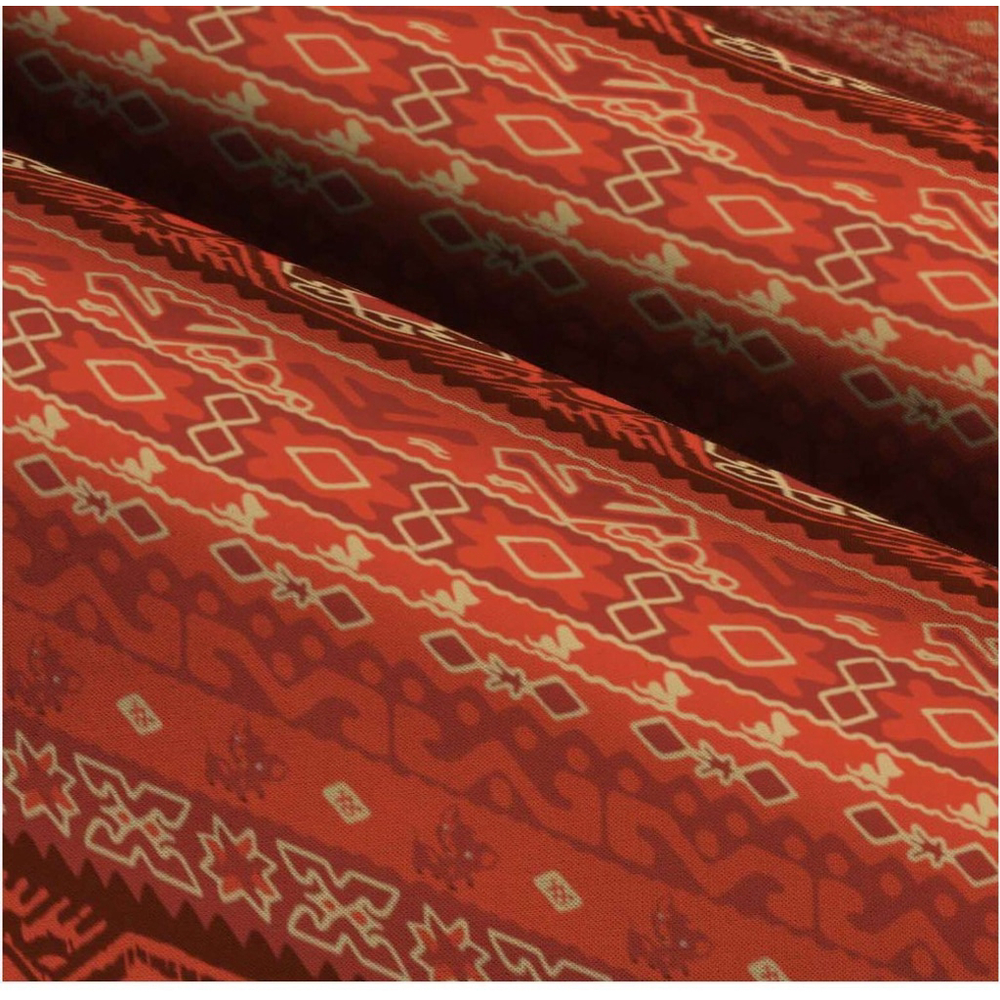 New 7 Yards MOANA TRIBAL Print FABRIC Disney Poly Suede Orange Cosplay 57" Wide